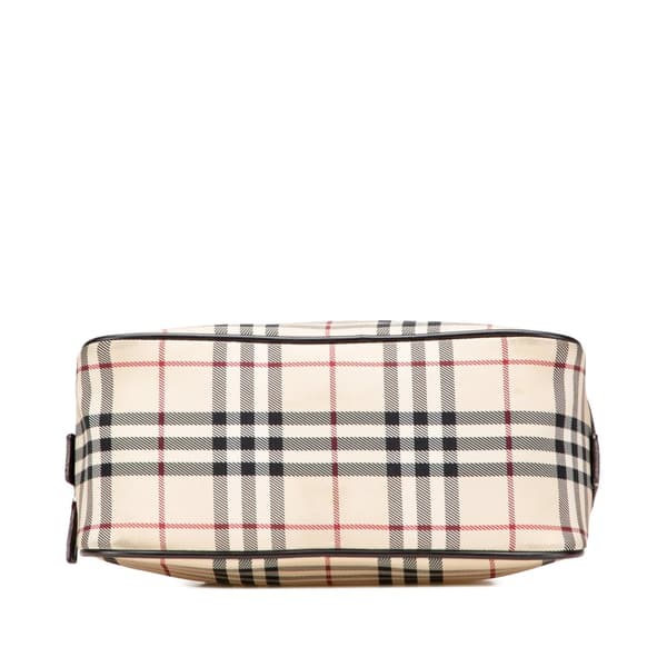 Pre-owned Burberry House Check Canvas Handbag Brown