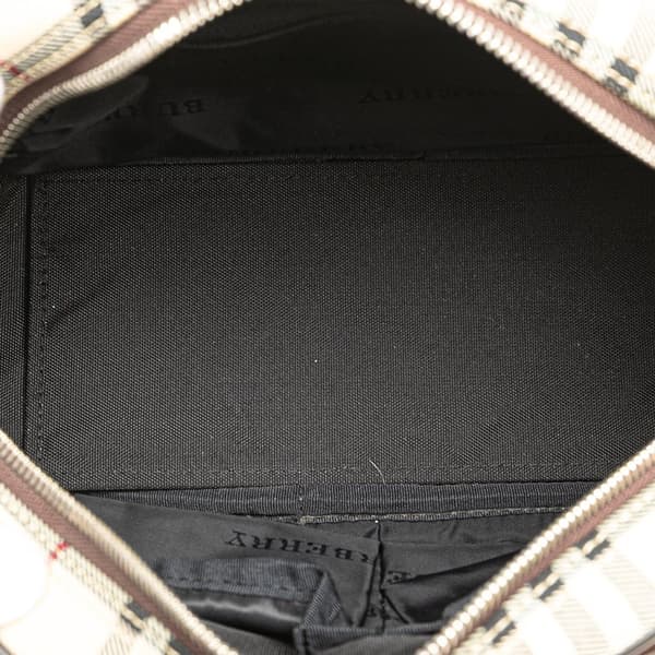 Pre-owned Burberry House Check Canvas Handbag Brown