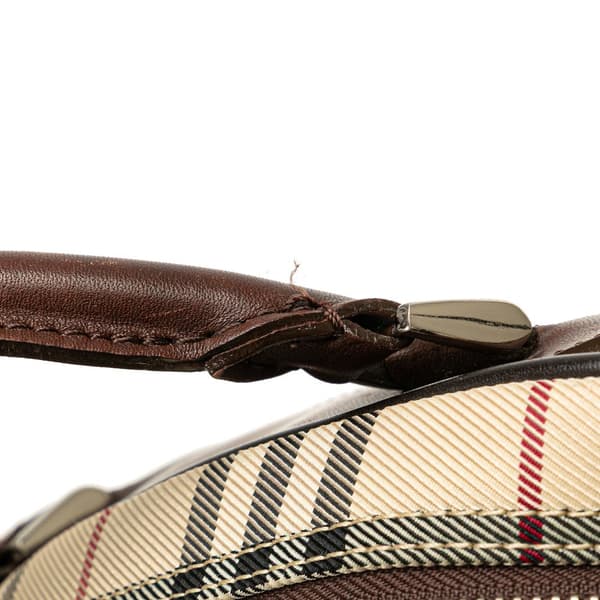 Pre-owned Burberry House Check Canvas Handbag Brown