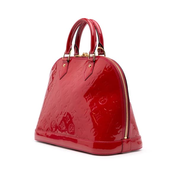 Pre-owned Louis Vuitton Monogram Vernis Alma PM Red