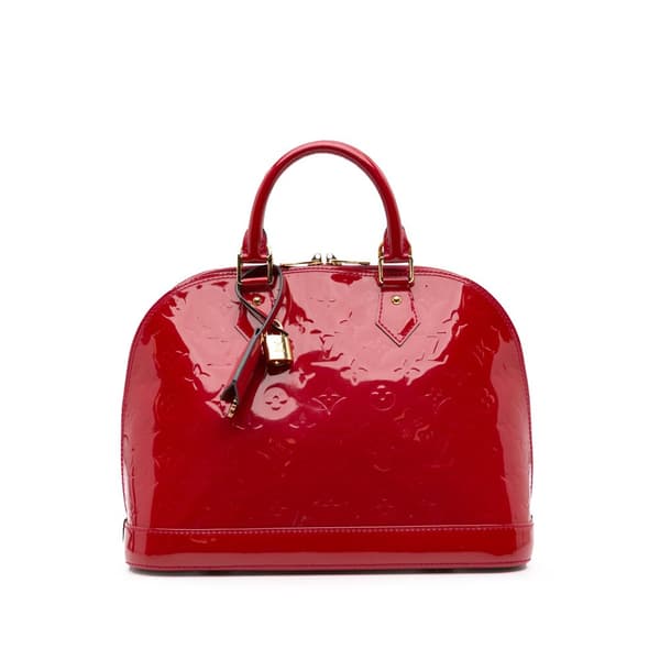 Pre-owned Louis Vuitton Monogram Vernis Alma PM Red