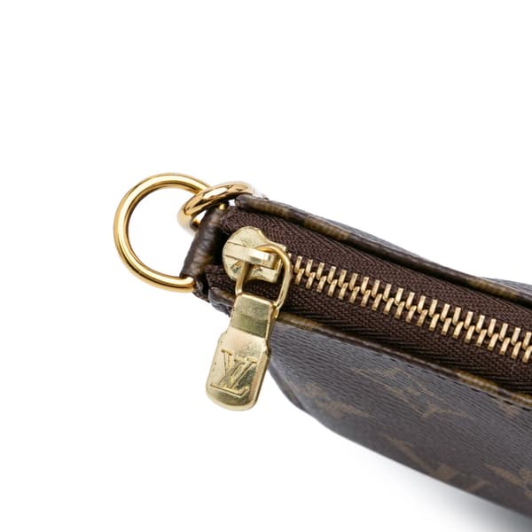 Pre-owned Louis Vuitton Monogram Mini Pochette Accessoires Brown