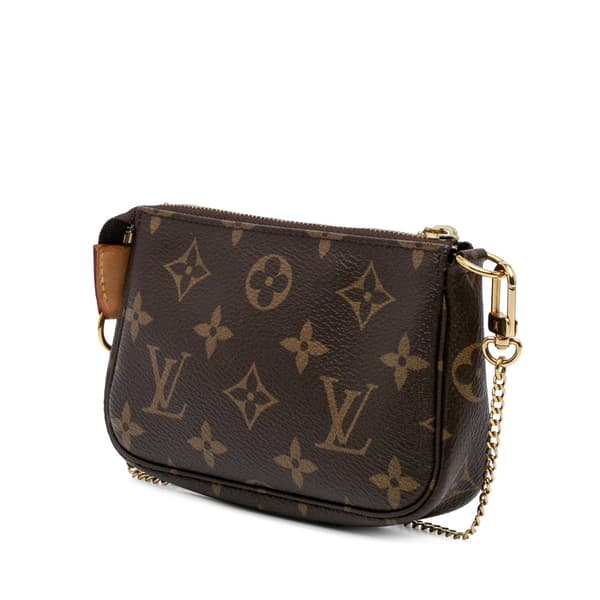 Pre-owned Louis Vuitton Monogram Mini Pochette Accessoires Brown