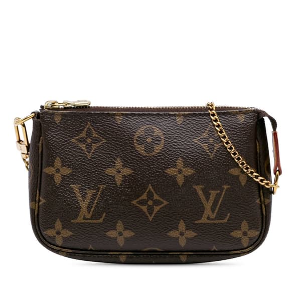 Pre-owned Louis Vuitton Monogram Mini Pochette Accessoires Brown
