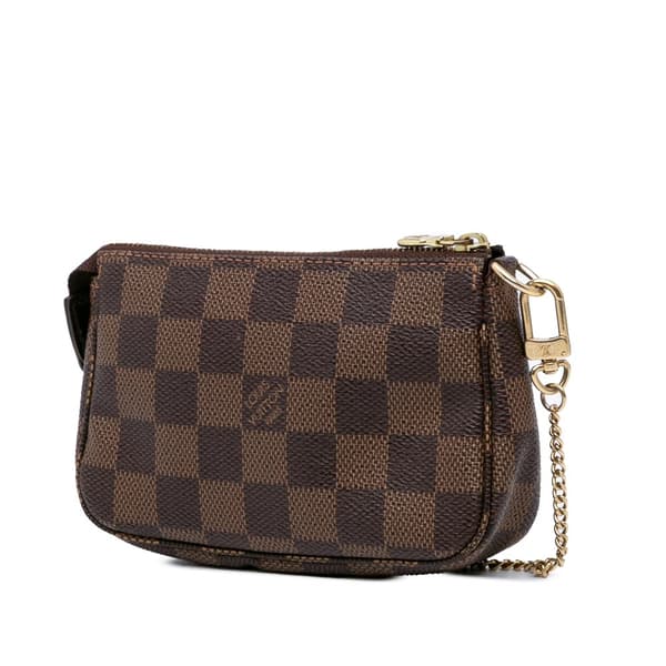 Pre-owned Louis Vuitton Damier Ebene Mini Pochette Accessoires Brown