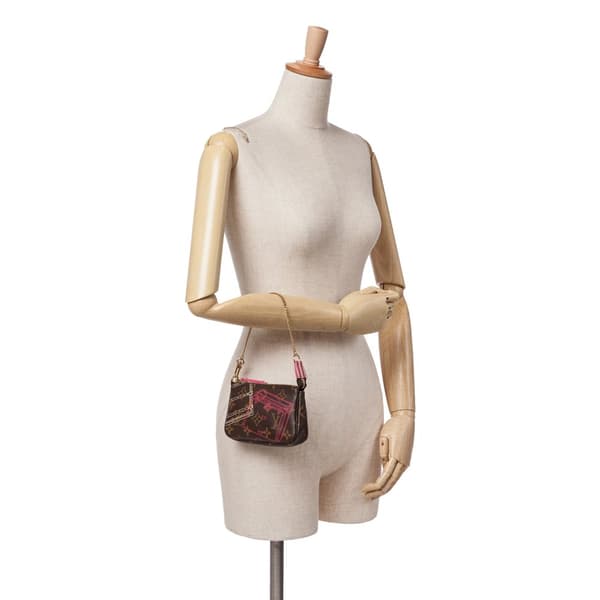 Pre-owned Louis Vuitton Monogram Trunks & Bags Mini Pochette Accessoires Brown
