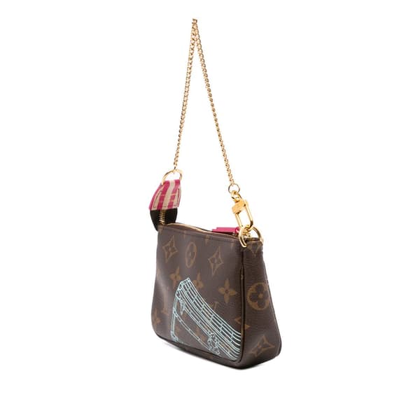 Pre-owned Louis Vuitton Monogram Trunks & Bags Mini Pochette Accessoires Brown