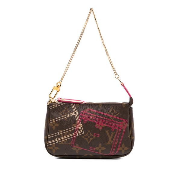Pre-owned Louis Vuitton Monogram Trunks & Bags Mini Pochette Accessoires Brown