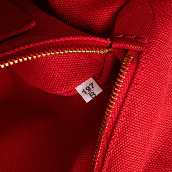 Pre-owned Prada Canvas Canapa Bijoux Satchel Red
