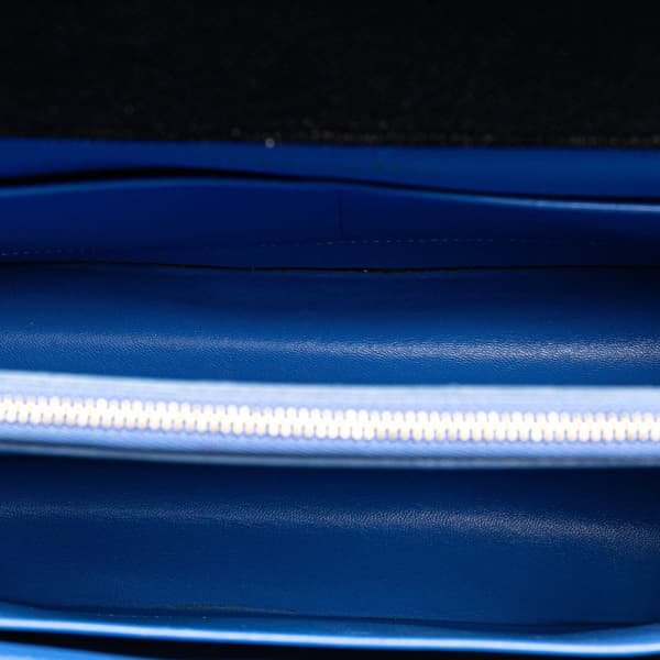 Pre-owned Dior Oblique Velvet Diorama Satchel Blue