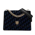 Miniatyrbilde 1 av 10: Pre-owned Dior Oblique Velvet Diorama Satchel Blue