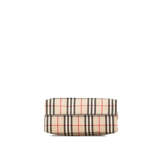 Pre-owned Burberry House Check Canvas Handbag Brown