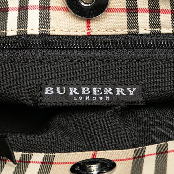 Pre-owned Burberry House Check Canvas Handbag Brown