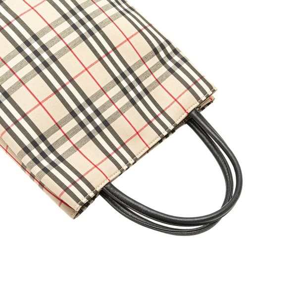 Pre-owned Burberry House Check Canvas Handbag Brown