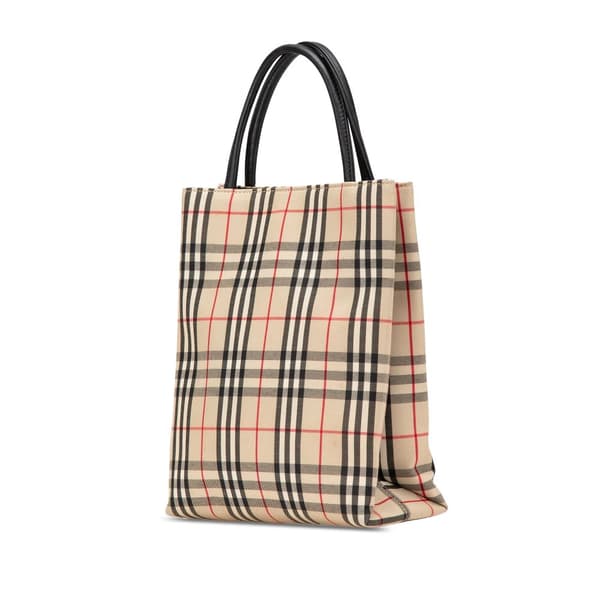 Pre-owned Burberry House Check Canvas Handbag Brown