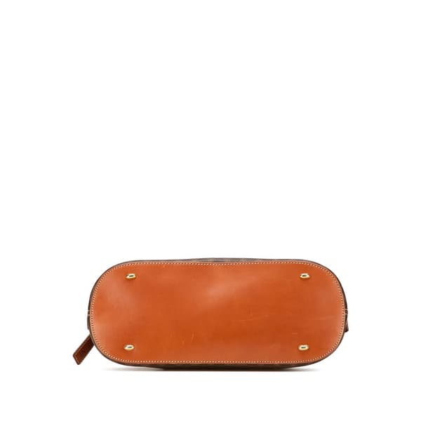 Pre-owned Celine Macadam Coated Canvas Dome Satchel Brown