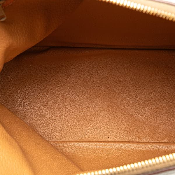 Pre-owned Celine Macadam Coated Canvas Dome Satchel Brown