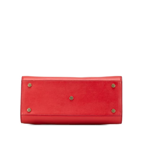 Pre-owned Saint Laurent Small Leather Sac De Jour Satchel Red