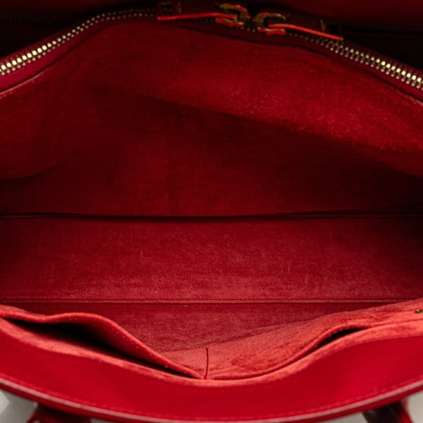 Pre-owned Saint Laurent Small Leather Sac De Jour Satchel Red