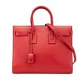Pikkukuva 1 / 7: Pre-owned Saint Laurent Small Leather Sac De Jour Satchel Red
