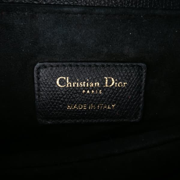 Pre-owned Dior Mini Grained Calfskin Saddle Black