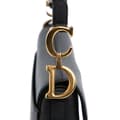 Miniatyrbild 8 av 9: Pre-owned Dior Mini Grained Calfskin Saddle Black
