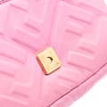 Miniatyrbillede 8 af 10: Pre-owned Fendi Mini Zucca Embossed Leather Baguette Satchel Pink
