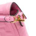 Miniatyrbillede 10 af 10: Pre-owned Fendi Mini Zucca Embossed Leather Baguette Satchel Pink