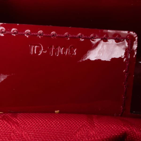 Pre-owned Dior Medium Patent Cannage Lady Dior Red