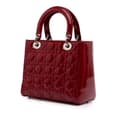 Miniatyrbilde 2 av 10: Pre-owned Dior Medium Patent Cannage Lady Dior Red
