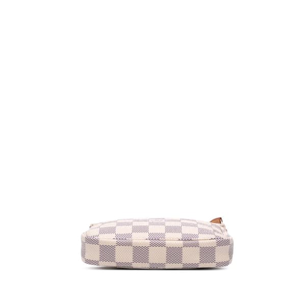 Pre-owned Louis Vuitton Damier Azur Mini Pochette Accessoires White