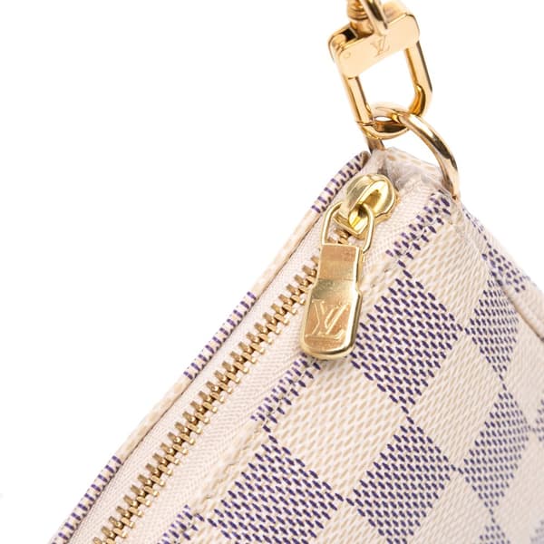 Pre-owned Louis Vuitton Damier Azur Mini Pochette Accessoires White