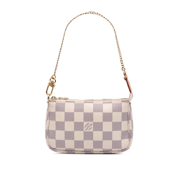 Pre-owned Louis Vuitton Damier Azur Mini Pochette Accessoires White