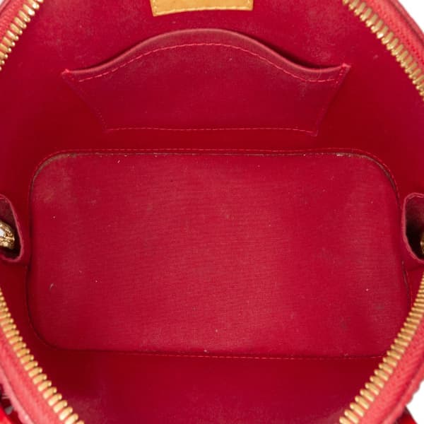 Pre-owned Louis Vuitton Monogram Vernis Alma BB Red