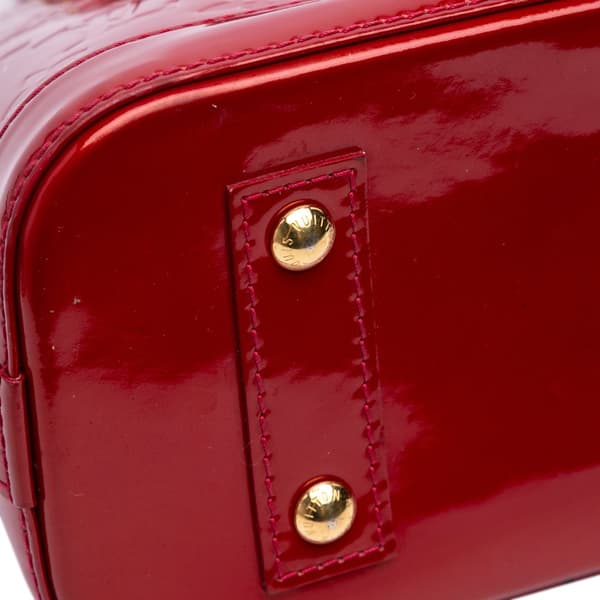 Pre-owned Louis Vuitton Monogram Vernis Alma BB Red