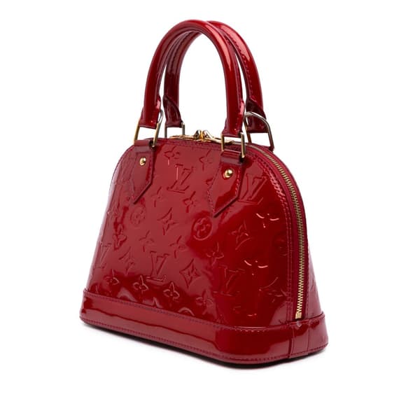 Pre-owned Louis Vuitton Monogram Vernis Alma BB Red
