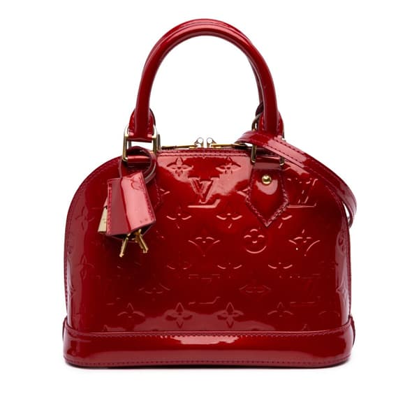 Pre-owned Louis Vuitton Monogram Vernis Alma BB Red