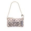 Pikkukuva 1 / 8: Pre-owned Louis Vuitton Damier Azur Trunks Labels Pochette Milla MM White