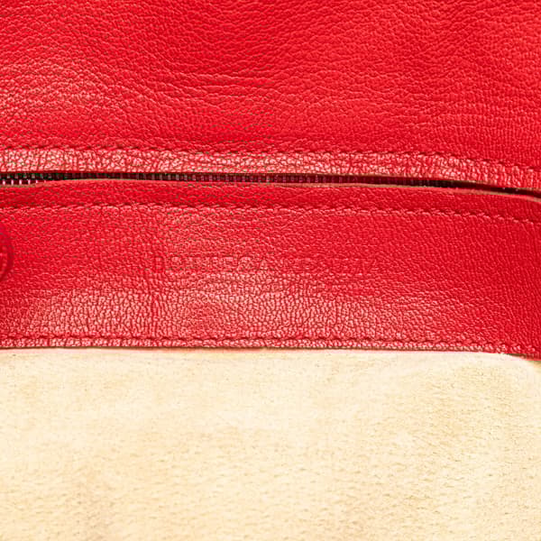 Pre-owned Bottega Veneta Leather Intrecciato Top Handle Bag Red