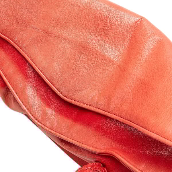 Pre-owned Bottega Veneta Leather Intrecciato Top Handle Bag Red