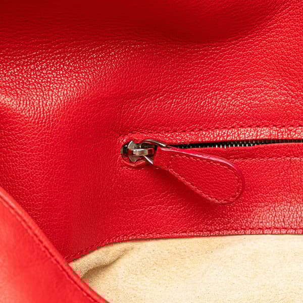 Pre-owned Bottega Veneta Leather Intrecciato Top Handle Bag Red