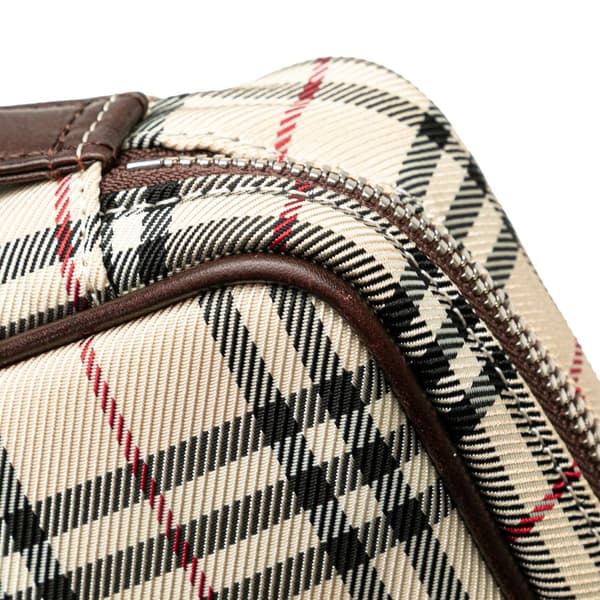 Pre-owned Burberry House Check Canvas Vanity Bag Brown