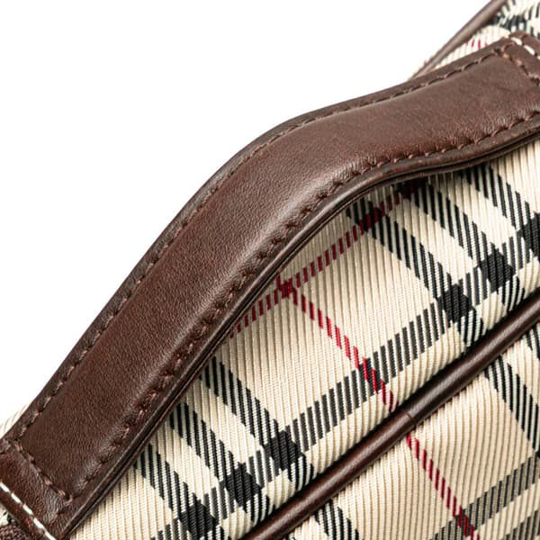 Pre-owned Burberry House Check Canvas Vanity Bag Brown