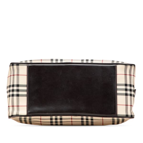 Pre-owned Burberry House Check Canvas Handbag Brown