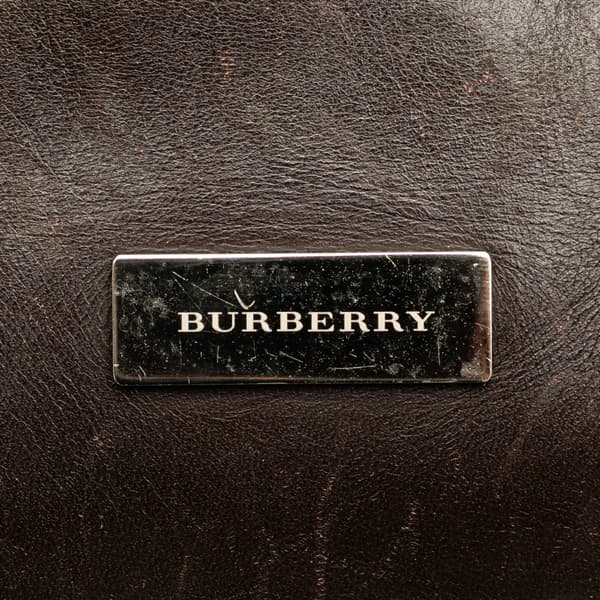 Pre-owned Burberry House Check Canvas Handbag Brown