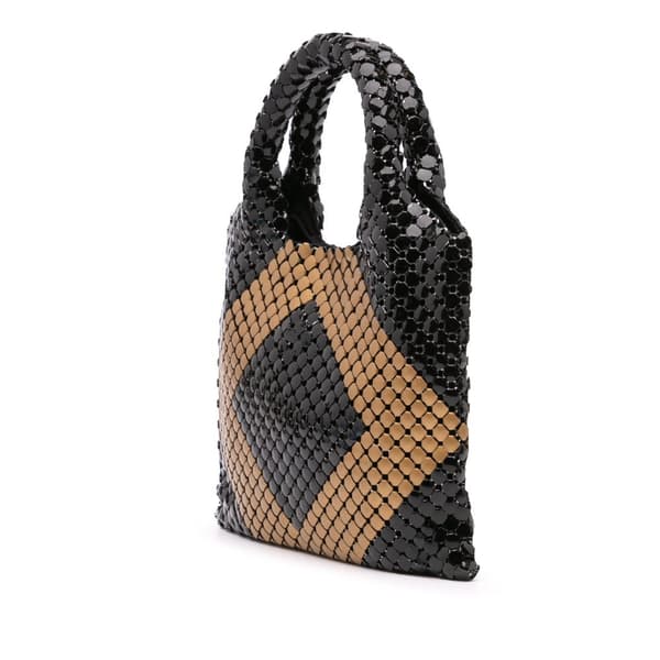 Pre-owned Bottega Veneta Brass Beaded Handbag Black
