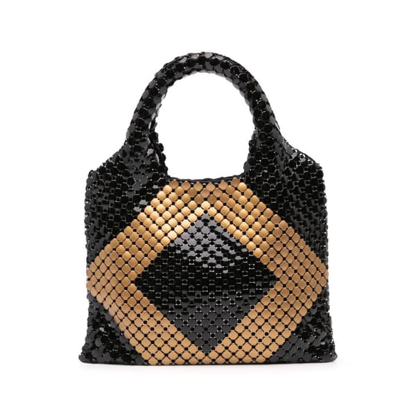 Pre-owned Bottega Veneta Brass Beaded Handbag Black