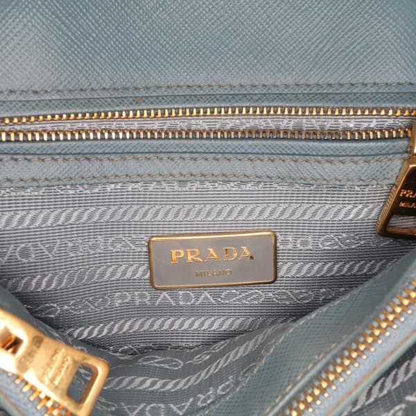 Pre-owned Prada Small Saffiano Lux Promenade Blue
