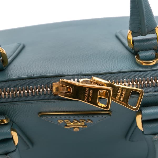 Pre-owned Prada Small Saffiano Lux Promenade Blue