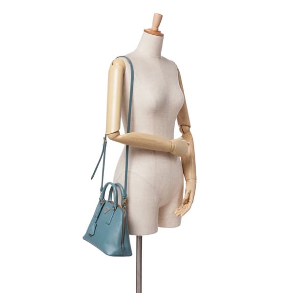 Pre-owned Prada Small Saffiano Lux Promenade Blue